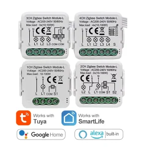 1/2/3/4-Gang App and Voice-Controlled 10A DC Wireless WiFi Smart Switch for Home Lighting