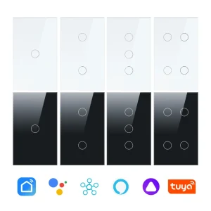 1/2/3/4 Gang WiFi RF BLE Glass Touch Panel Light Switch US Standard 220V