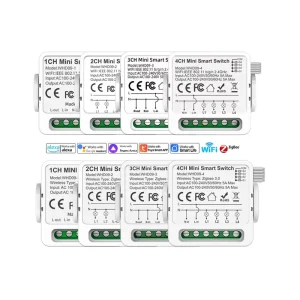 1/2/3/4 Gang WiFi Zigbee Smart Light Remote Control Switch Module Relay with Voice Control