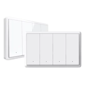 1 2 3 4 Gang Zigbee Single Wall Switch Double Light Switch Triple Large Button Switch US Standard Plastic Frames
