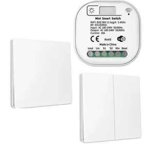 1/2 Gang RF433 Wireless UK Piezo Switch Home Wall WiFi Smart Light Switch Hotel Bedside Switch Panel