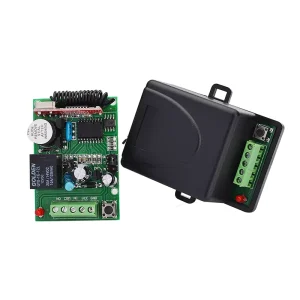 1-Channel 433MHz Learning Waterproof Anti-Shock Universal Remote Control Switch, 100m Range, AAA Battery