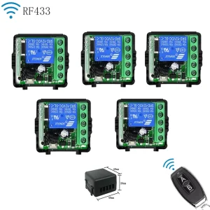 1-Channel 433MHz RF Wireless Relay Receiver Module 12V 10A 220V/24V with Remote Control