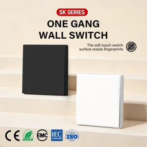 1 Gang 1 Way Light Switch Cover Soft Touch Matte PC Frameless Plate 80*73.2mm