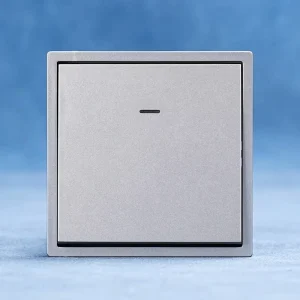 1 Gang 1 Way Wall On Off Switch with LED Indicator, EU Standard, Fireproof PC Panel