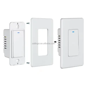 1 Gang US WiFi Smart Wall Switch Single Pole Push Button Touch Panel Wireless Remote Control 240V No Screw