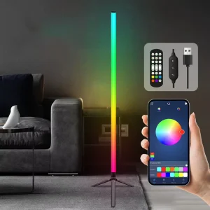 1.2M Smart Corner RGB Mood Light Living Room Corner Floor Lamp with Tripod Stand Nordic Home Decor Interior Stand Lighting