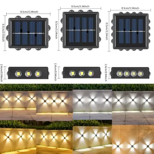 10 16LED Solar Wall Lights Outdoor Solar Illuminate Solar Garden Lights Outside Waterproof LED Lights for Garden Parking Lot