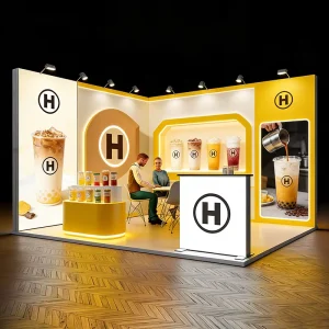 10*20ft Portable Aluminum Exhibition Booth with Light Box Display