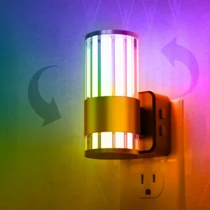 10-Color RGB Night Light Dusk-to-Dawn Sensor 3 Brightness Levels for Room Bathroom and Hallway