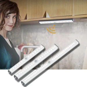 10-LED Wireless Battery Cabinet Closet Light with Motion Sensor Aluminum Body