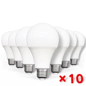10 pieces lot. E27 AC220V 240V LED Bulb Light 20W 18W 15W 12W 9W 5W 3W Real Power bulb household LED lamp