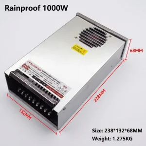 1000W 24V Rainproof LED Power Supply Driver with Surge Protection