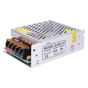 100V 110V 220V 240V AC to DC 12V 5A 60W LED Driver Single Output 12V Switching Power Supply for Industrial Use