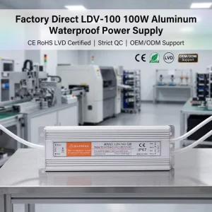 100W 12V 8.3A IP67 Waterproof LED Power Supply Aluminum Housing Constant Voltage Driver for Outdoor Landscape