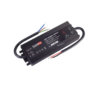 100W IP67 Outdoor Slim Black SMPS Power Supply Waterproof 12V/24V/48V AC-DC LED Lighting Single-Output Switching LED Strip Driver RoHS