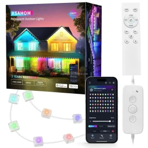 100ft RGBCW LED Smart Eave Lights, Permanent Outdoor House Lighting