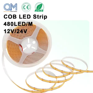 10W COB LED Strip Light 12V/24V 480 LED/m 5m/10m 6000K Cool White Flexible Ribbon for Ceiling