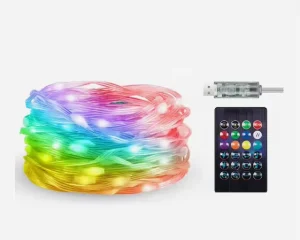 10m Flexible RGB Smart LED Outdoor String Light, IP65 Waterproof, with Phone App Control