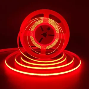 10m Red Flexible COB RGB LED Light Strip with Dimmable Touch Control for Home, Bedroom, Wardrobe, Wedding and Ceiling Lighting