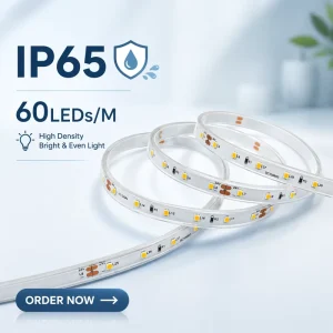 10mm SMD2835 60 LEDs/m DC 24V Double-Layer Copper IP65 LED Strip for Hotel, Store, Club, and Home