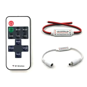 11-Key RF Remote Controller Dimmer for Single Color LED Strip Lights 5-24V