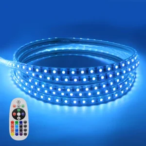 110 V RGB LED Light Strip SMD 5050 Dimmable and Flexible Smart Rope Light with Remote Control
