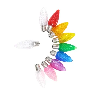 110V 1W E12 LED Christmas Holiday Decorative Light Faceted Replacement Candle Bulbs for Garden AC Power Supply 2700K Warm White