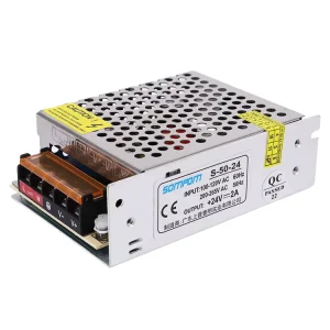 110V/220V AC to 24V 2A Single Output LED Driver 48W/50W Switching Power Supply for Industrial LED Display