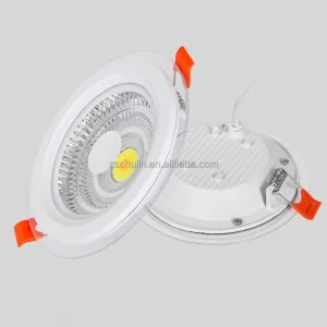 110V 220V COB Aluminum Recessed LED Ceiling Downlight 6W 9W 12W 18W 24W with Three Color Glass Panel