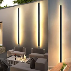 110V 220V Modern Outdoor Exterior Linear Strip Wall Lamp 3000K Warm White Garden Sconce Long LED Wall Light