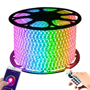 110V 220V RGBIC LED Strip Lights 100M Roll SMD 5050 120D Decorative Flexible DMX Dimmable