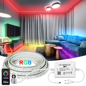 110V 220V SMD5050 RGB Remote-Controlled Waterproof LED Strip Light