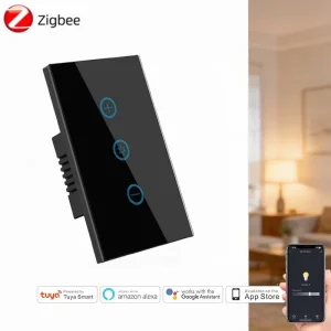 110V 220V US AU Tuya ZigBee Smart Dimmer Switch Smart Wall Light Switch with Alexa Google Home Control for Smart Home Automation