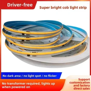 110V/220V Waterproof IP65 COB LED Light Strip with PVC Glue, Customizable, Blue/Ice Blue/White/Green/Purple/Gold/Pink
