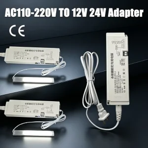 110V/220V to DC12V/24V 36W 48W 60W 100W Ultra-Thin Lighting Transformer for LED Strip Constant Power Supply Driver European Plug