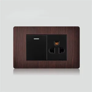 118 A12 PC Series Waterproof Wall Switch and Socket 1 Gang 1/2 Way with Thailand Sockets