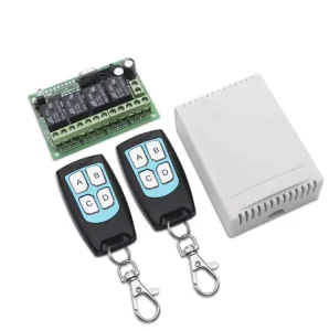 12-24V Wireless RF Remote Motor Control Switch with LED Light and Temperature Function for Garage Doors, Home Appliances, and Generators