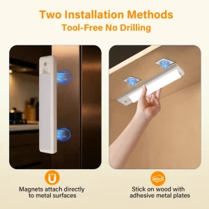 12-Inch Rotatable PIR Motion Sensor Under Cabinet Light, Dimmable, Wireless LED Closet Light, with Remote