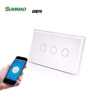 120*72MM US AU 3 Gang WiFi Remote Electrical Touch Switch 250V