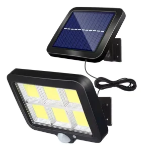 120COB IP65 Solar Powered Split Wall Light with Remote Control Motion Sensor High Brightness for Garden Outdoor Use