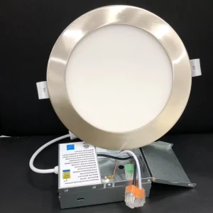 120W 6-Inch LED Panel Light 12W+3W Brushed Nickel Night Light Dip Switch 5CCT 1800-3000K Night Light Mode IC Rated