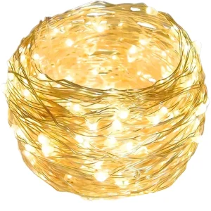 12M 100 LED Solar Fairy String Lights with Copper Wire IP65 USB Powered Festival Decoration Wall Lights for Indoor Garden Use