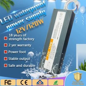 12V 120W LED IP67 Waterproof Power Supply AC110-240V Input Outdoor Power Transformer for Landscape Light Strips