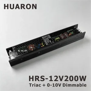12V 200W Triac Phase-Cut LED Power Supply with 0-10V Analog Dimmer, 2-Core Shielded Cable and Low Ripple