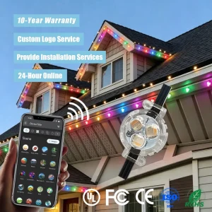 12V/24V/36V IP68 Permanent Holiday Christmas RGBW Track Point Lights 30 mm Smart App Controller