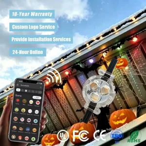 12V 24V 36V IP68 RGBW Outdoor Pixel Point Light 300ft 500ft Music Sync Christmas Lights with Aluminum Track