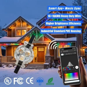 12V 24V 36V IP68 Waterproof Outdoor Christmas UCS2904 RGBW Pixel Point Light 200ft 500ft App Control