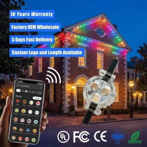 12V 24V 36V Outdoor Waterproof IP68 RGBW Pixel Point Lights Smart Wi-Fi Controller Permanent Christmas Lighting