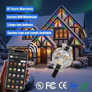 12V 24V 36V RGBW Outdoor Point Lights with WiFi Controller, 200ft 500ft, IP68 Waterproof